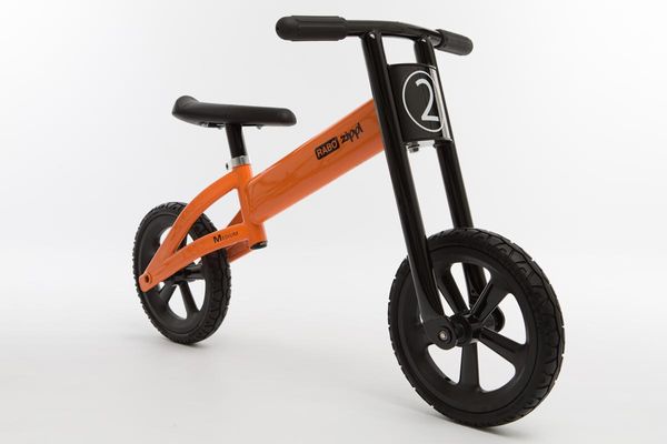 Balancebike, Kinderfahrrad, Orange, Polster-Sattel, Vordergabel