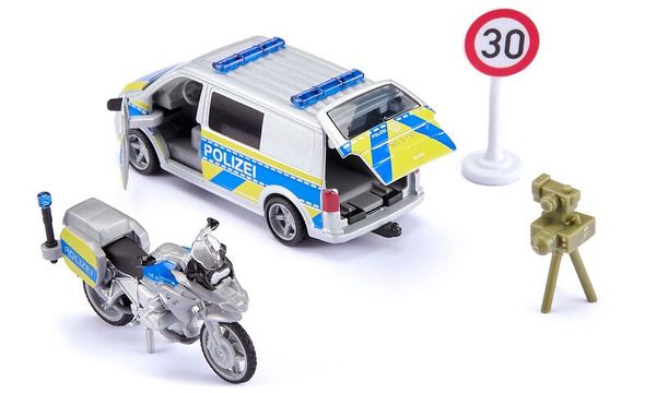 SIKU VW T6 mit BMW Polizeimotorrad - Set
