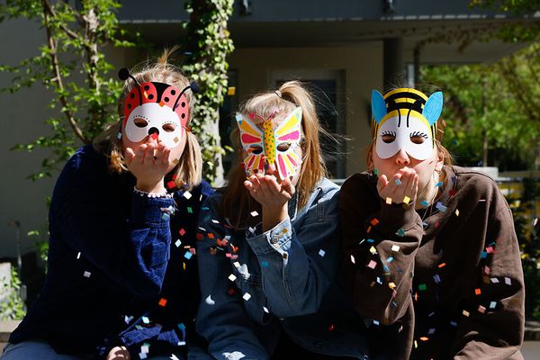Insekten-Masken, weiß, 16 Stück