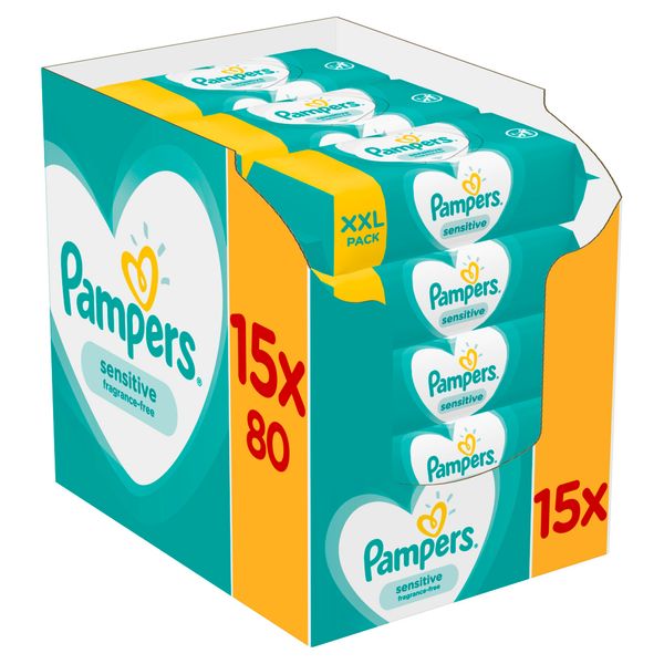 Pampers Feuchttücher Sensitive, 15x80 Stk.