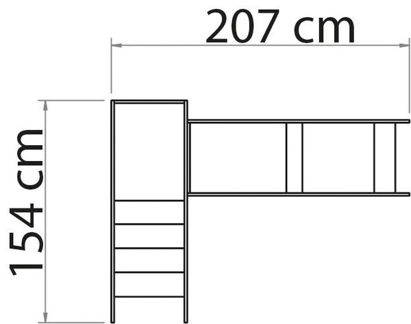 MATHOU Modulares Spielpodest mit Treppenaufstieg & Rutsche, 2-teilig, ab 18 Monate