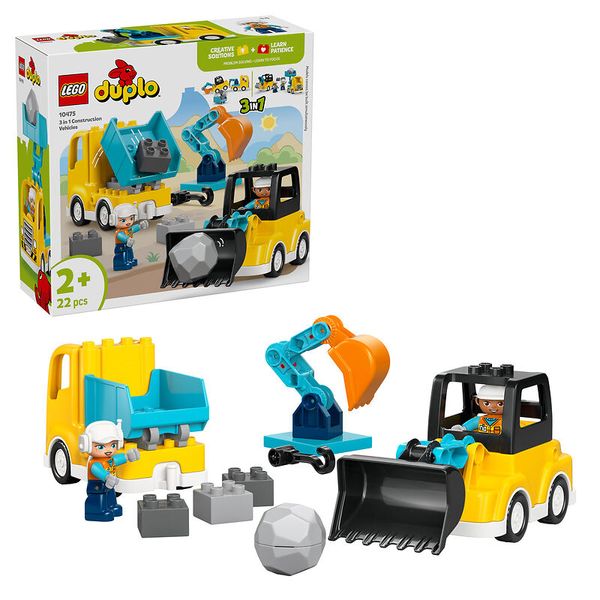 10475 LEGO® DUPLO® Baufahrzeuge – 3-in-1, 22-teiliges Set