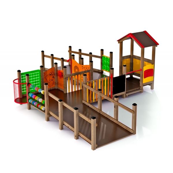 Spielplatz, Klettergerüst, Holz, Rutsche, Bridge