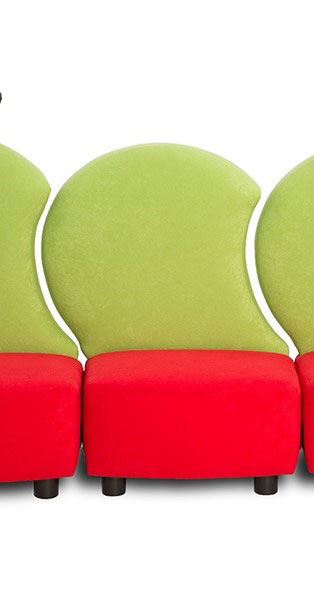 Kindersofa Raupe 3-teilig, Sitzhöhe 25 cm