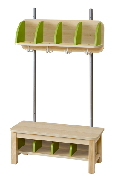 Garderobe, Kleiderschrank, Garderobenständer, Holz, Grün