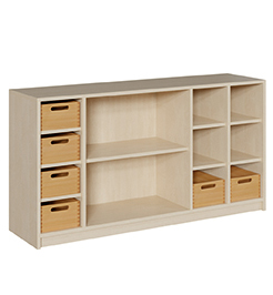 Regal, Container, Korb, Holz, Schubladen