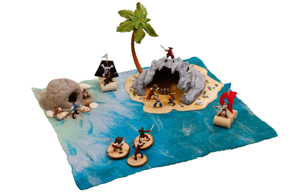 PAPO 3 Piratenfiguren + Schatzkiste, Größe 10 cm PAPO 3 Piratenfiguren + Schatzkiste, Größe 10 cm