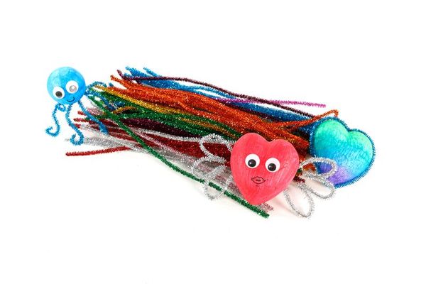 party straw, bunte Strohhalme, Herzanhänger, Glitzerstroh, funkelnder Strohhalm