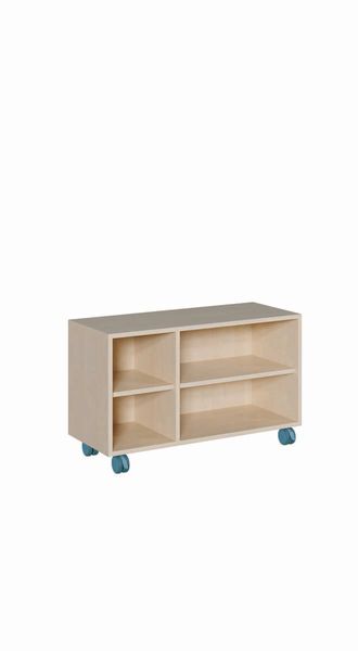 Regal fahrbar mit Mittelwand, je Seite 1 Einlegeboden (B/H/T: 105 x 62,5 x 40 cm) Regal fahrbar mit Mittelwand, je Seite 1 Einlegeboden (B/H/T: 105 x 62,5 x 40 cm)