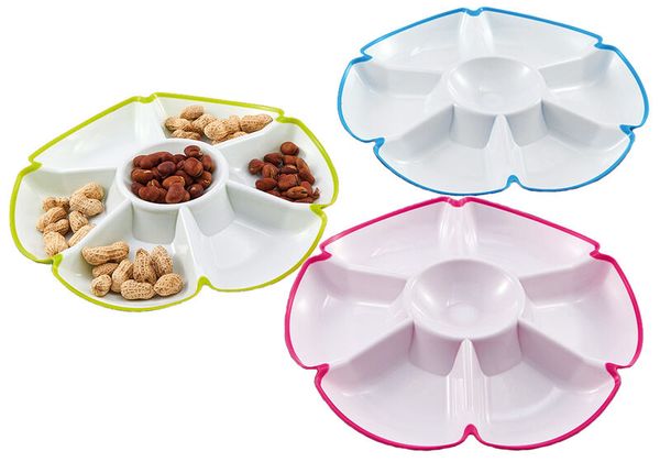 Snack tray, Erdnussensortiment, Snack-Tablett, Dreifachunterteilter Teller, Teilbares Tablett