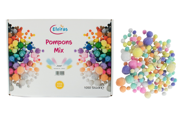 ELVIRAS Pompons Mix "pastel"