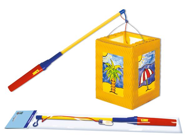 Sonnenlampe, Laterne, Strandmotiv, Kunststoff, Gelb