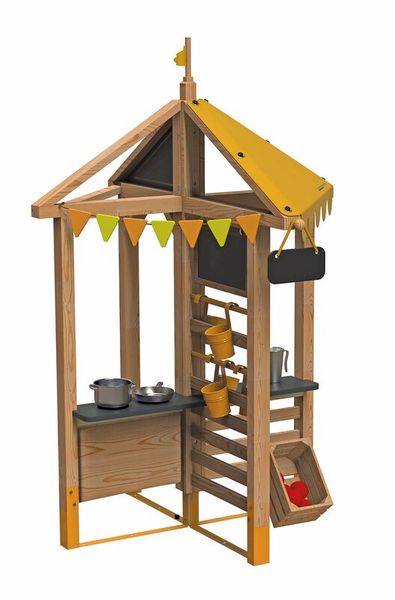 TopPlay Outdoor Kiosk 4 in 1 / Marktstand aus Holz, (LxBxH): 113 x 113 x 195 cm