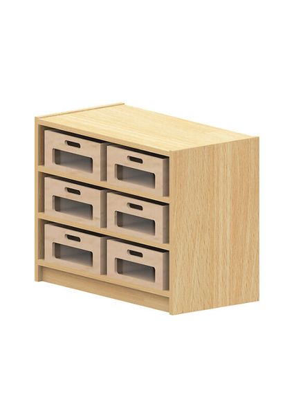 Materialschrank mit großen Kästen mit Sichtfenster, Varianten wählbar