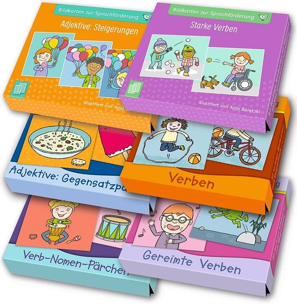 Kinderbuch, Sprachförderung, Bildkarten, Verben, Bildkarten-Set