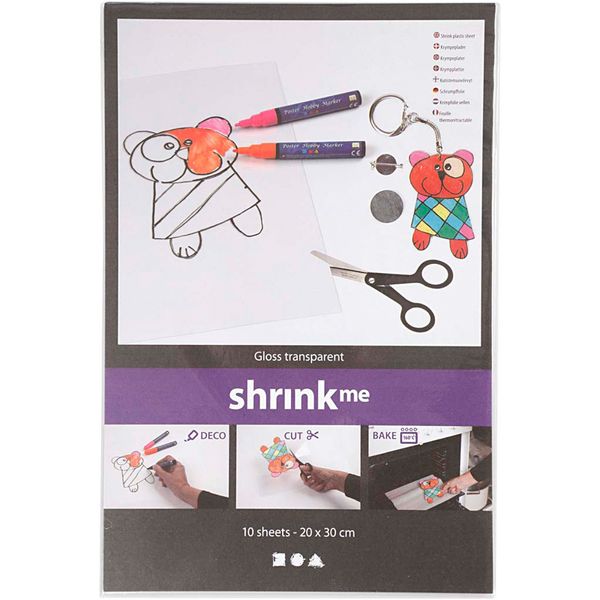Schrumpffolien, 10 Stück, 20x30 cm, Glänzend transparent Schrumpffolien, 10 Stück, 20x30 cm, Glänzend transparent