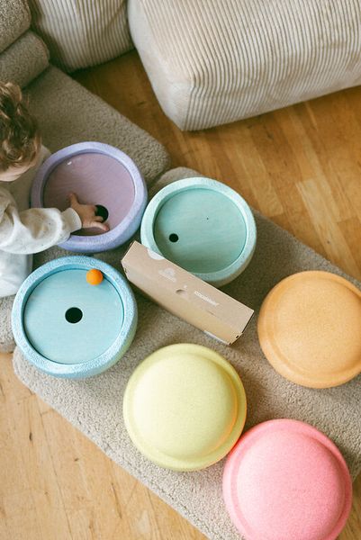 GRIMM´S x Stapelstein® Set pastel, 6 Stapelsteine + 3 Kullerscheiben + 3 Holzkugeln