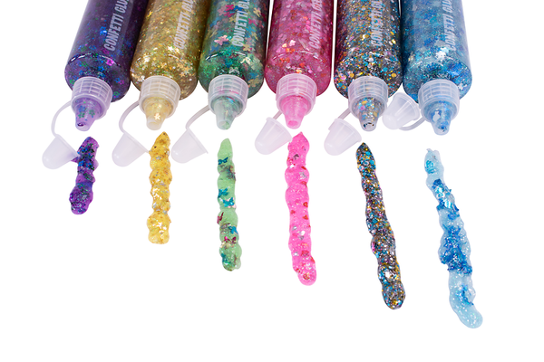 Glitterkleber, je 110 ml, 6 Flaschen