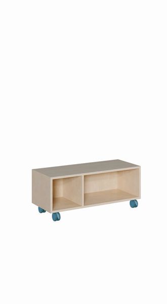 Regal fahrbar mit Mittelwand (B/H/T: 98,5 x 42,5 x 40 cm) Regal fahrbar mit Mittelwand (B/H/T: 98,5 x 42,5 x 40 cm)