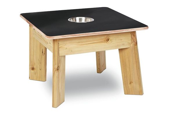 Hochstuhl, Kinderstuhl, Holzstuhl, Schwarz Deckel, Beige Holz