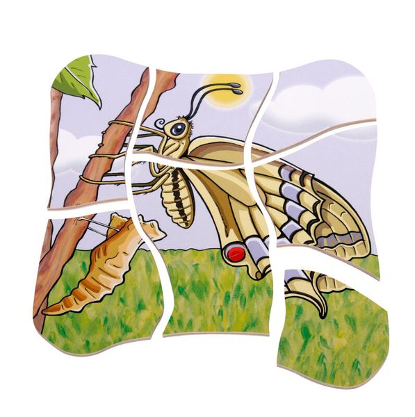 5-Lagenpuzzle Schmetterling, Holz, 28 Teile, ab 4 Jahre 5-Lagenpuzzle Schmetterling, Holz, 28 Teile, ab 4 Jahre