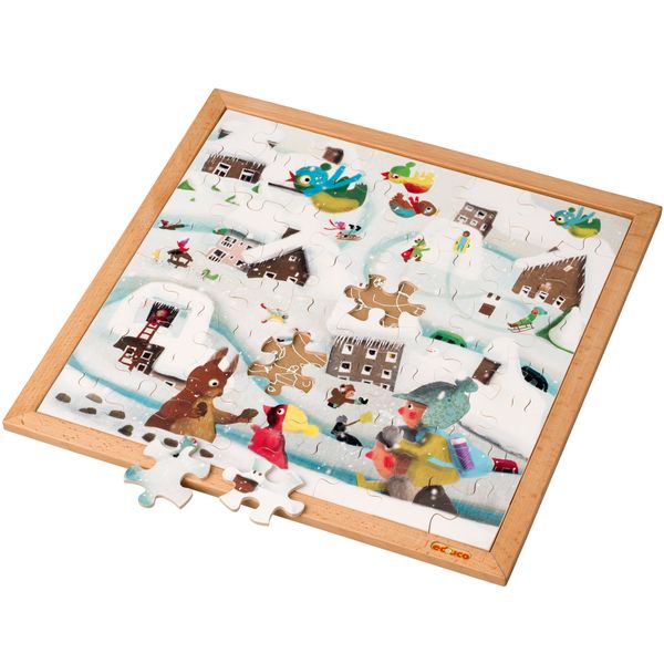 puzzle, jigsaw, winter, schnee, kindergarten puzzle
