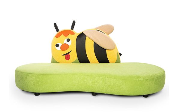 kindersofa, sofa, frosch, stofftier, biene