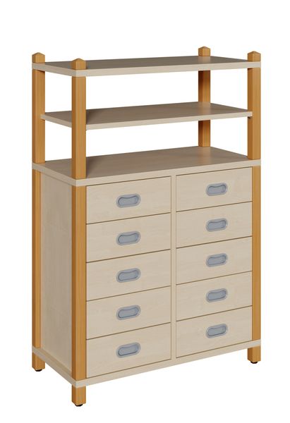 Kommode, Schubladenkommode, Holz, Dreifachregal, Aufbewahrung