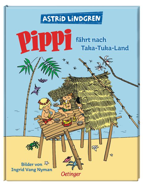 Pippi Langstrumpf, Häuschen, Strandhaus, Palme, Holzsteg