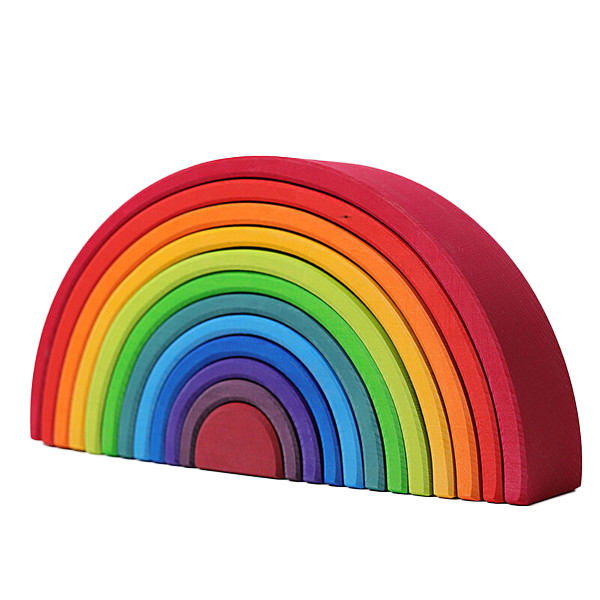 Holzbaukasten, Regenbogen, Stabilisierung, Bunte Bögen, Kinder Spielzeug