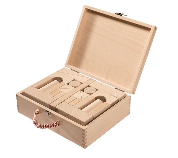 BRUDERHAUS DIAKONIE 60 Bausteine im Fröbelmaß (50 mm) im Holzkoffer, natur oder farbig wählbar BRUDERHAUS DIAKONIE 60 Bausteine im Fröbelmaß (50 mm) im Holzkoffer, natur oder farbig wählbar