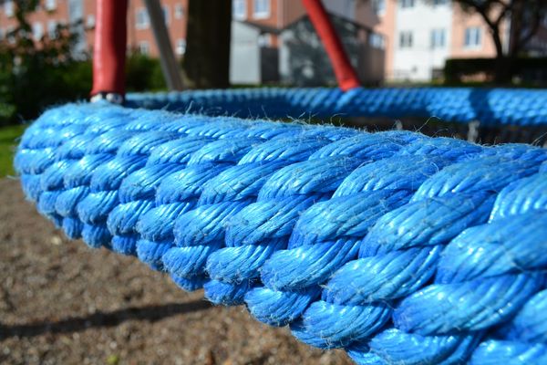 Seil, Kletterseil, blaue Seilung, Rope, Spielplatzseil