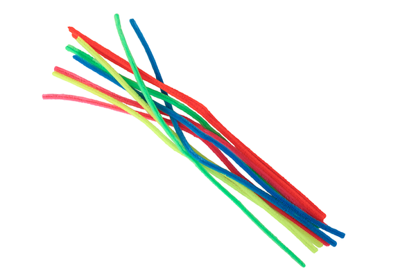 FOLIA Chenilledraht neon, 50 cm lang, Ø 8 mm, 10 Stück, farbig sortiert