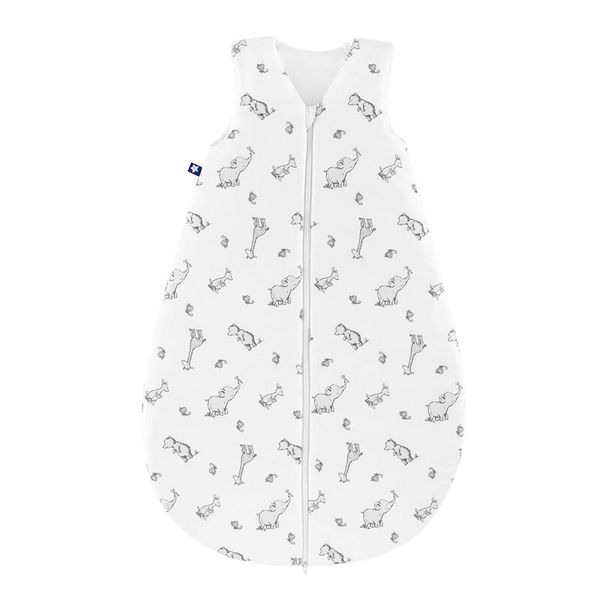 Schlafsack, Baby, Grau Muster, Reißverschluss, Weiß