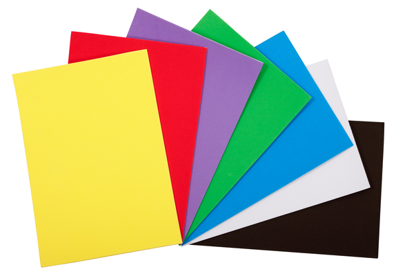 FOLIA Moosgummi selbstklebend Basic, 20 x 29 cm, 7 Bogen