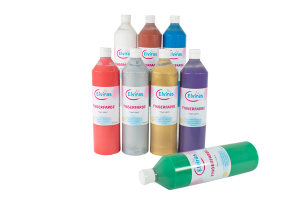ELVIRAS Fingermalfarbe Herbst- & Winterfarben-Set, 8 x 750 ml