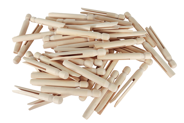 FOLIA Retro Holzklammern, Naturfarben, 50 Stück