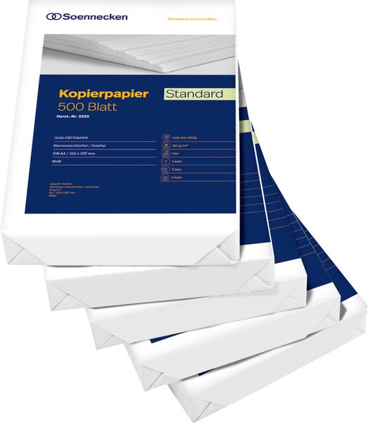 Soennecken Kopierpapier, DIN A3, weiß, 80g, 500 Blatt Soennecken Kopierpapier, DIN A3, weiß, 80g, 500 Blatt