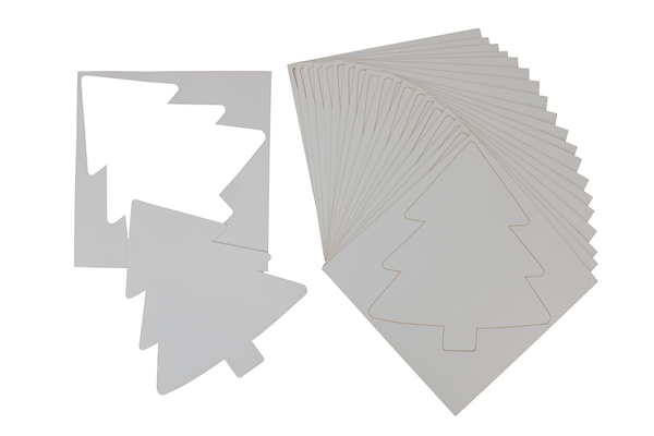 Weihnachtskarten, Sticker, Formen, Baumform, Verschiedene Größen