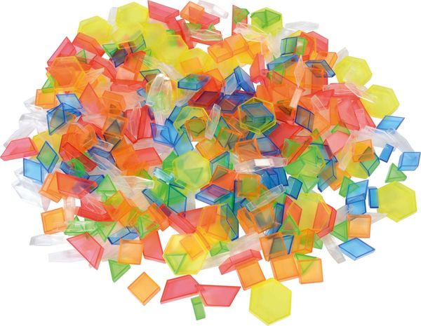tessellated tiles, translucent squares, colorful shapes, plastic tiles, craft tiles