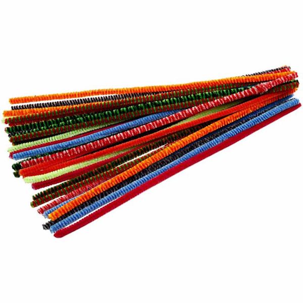 Streifen-Pfeifenputzer, bunt sortiert, 30 cm, 6mm, 30 Stück Streifen-Pfeifenputzer, bunt sortiert, 30 cm, 6mm, 30 Stück