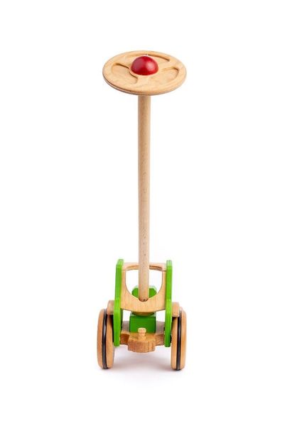 DYNAMIKO Holztraktor MIO mit Lenkstange, Grün, ab 1,5 Jahre