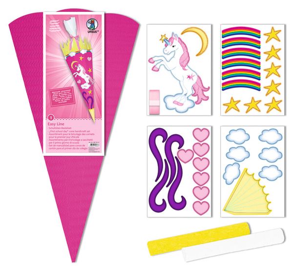 Schultüten-Bastelset Easy Line Einhorn, 68 cm, 1 Set 