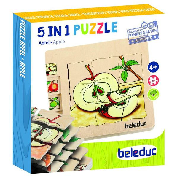 Lagen-Puzzle Apfel, 30 Teile, Holz, ab 4 Jahre Lagen-Puzzle Apfel, 30 Teile, Holz, ab 4 Jahre
