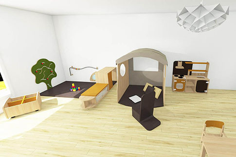 Spielraum in der Krippe mit Spielecke