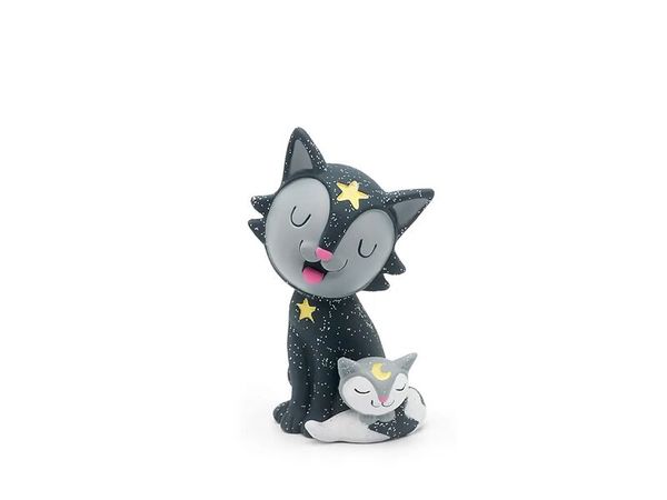 Katzfigur, Kuschelfigur, schwarzer Kater, Sternenmuster, Nächtliches Katzenbusin