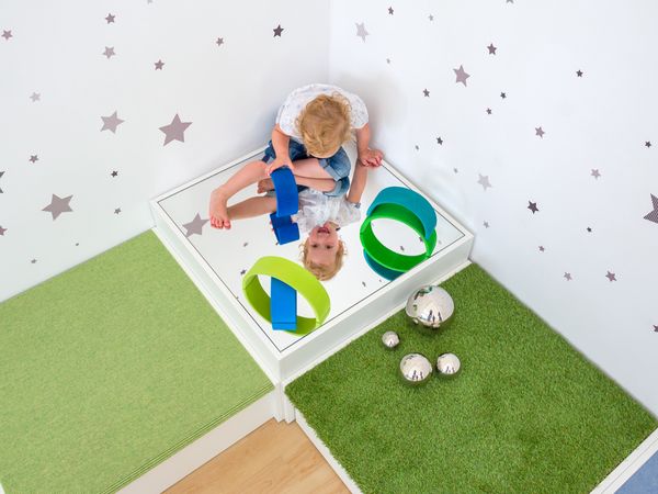 kinder, spielset, spiegel, bodenverkleidung, sterne wand