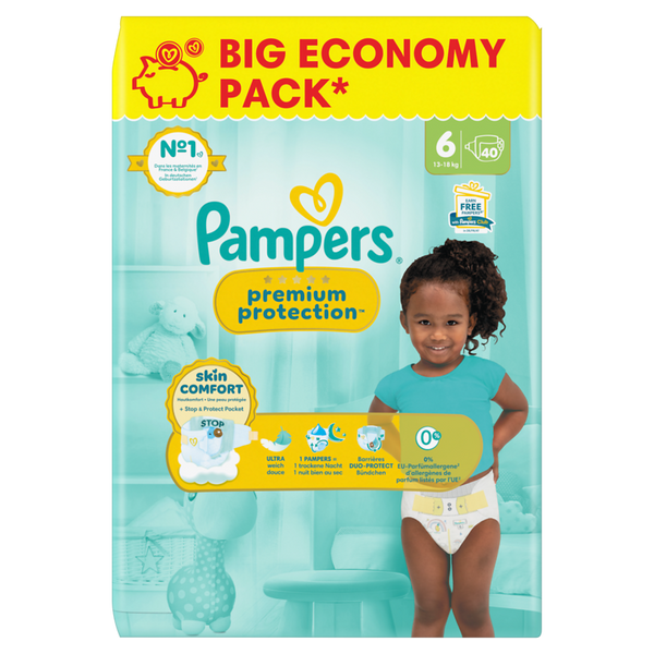 PAMPERS Premium Protection Gr. 6, Extra Large 13-18 kg, 40 Stk. PAMPERS Premium Protection Gr. 6, Extra Large 13-18 kg, 40 Stk.