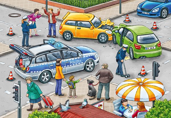 RAVENSBURGER Puzzle Mit Blaulicht unterwegs, 2 x 12 Teile, ab 3 Jahre RAVENSBURGER Puzzle Mit Blaulicht unterwegs, 2 x 12 Teile, ab 3 Jahre