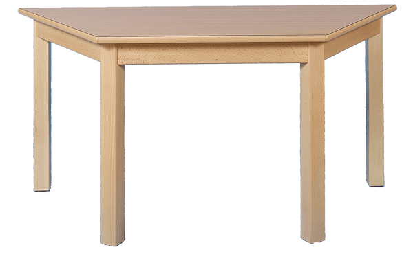 Trapeztisch, 120x 60 cm (mit Zarge), Dekor Birke, Tischbeine aus Holz Trapeztisch, 120x 60 cm (mit Zarge), Dekor Birke, Tischbeine aus Holz